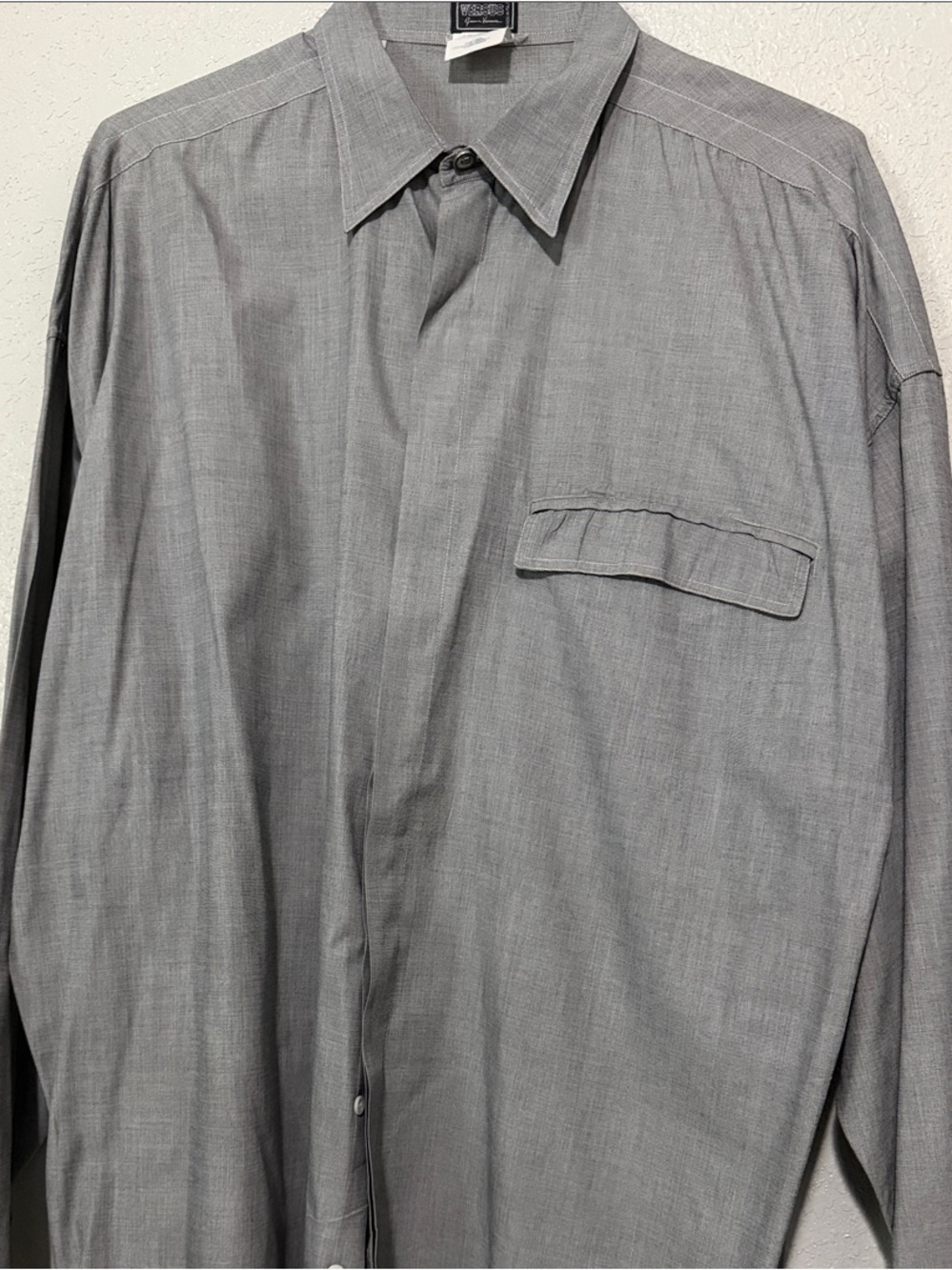 Versus By Versace Men's Grey Long-Sleeve Dress Shirt